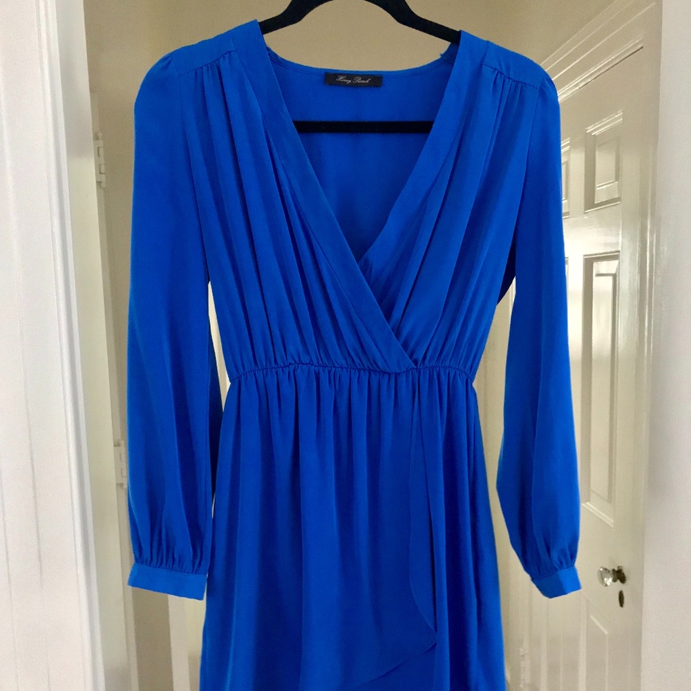 Honey Punch Blue Long Sleeved Dress